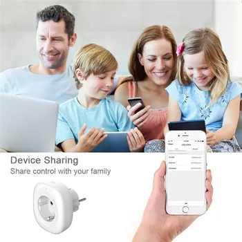 

WIFI Wireless Remote Socket Smart Timer Plug Voice Control Smart Power Socket EU Plug Compatible with Alexa & Google Assistant