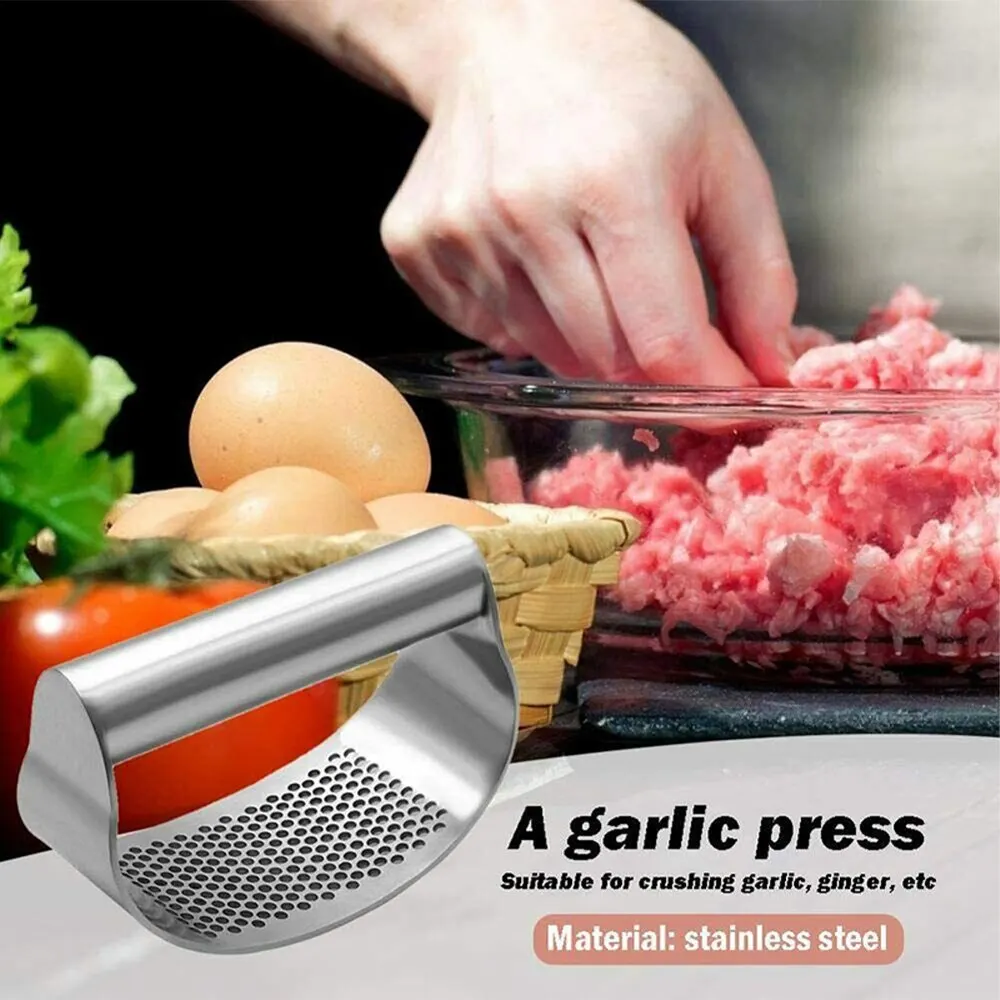 Multi-Function Garlic Press Stainless Steel Garlic Ginger Manual Vegetable Ginger Garlic Press Squeezer Crusher Kitchen Gadgets