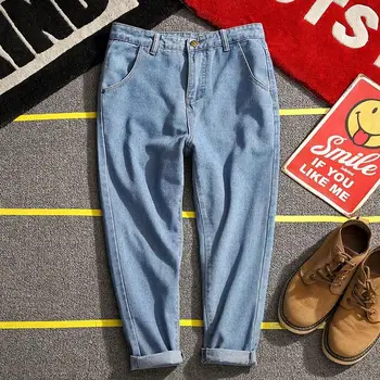 

#2503 Plus Size 5XL Jeans For Men Mid Waist Casual Loose Denim Pencil Pants Mens Cotton Jean Trousers Male Homme Streetwear Pant