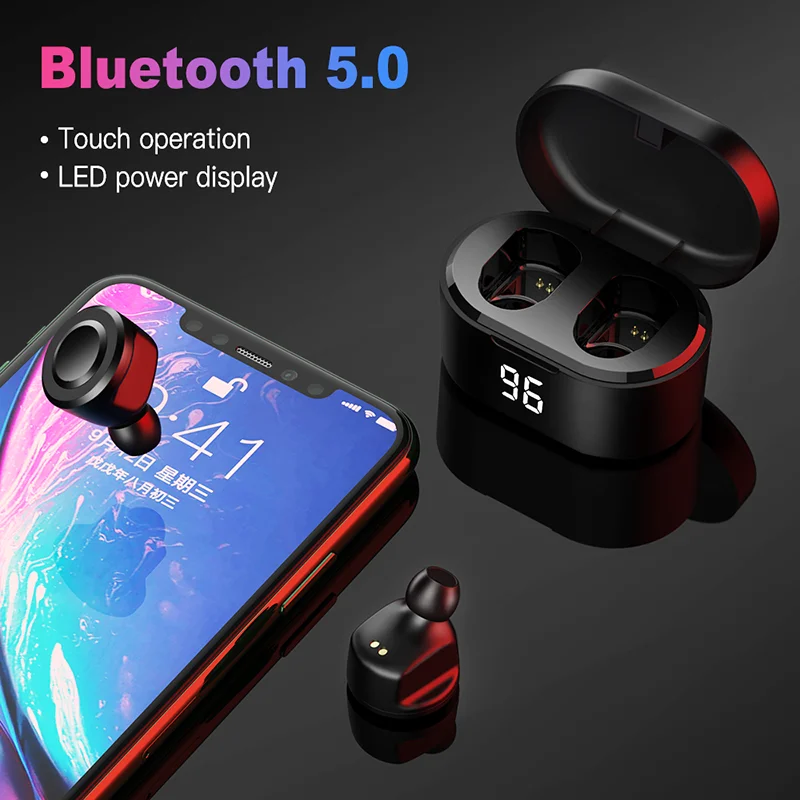 A6 Bluetooth Earphone TWS 5 0 LED Display Wireless Gaming Headset Headphone Waterproof Stereo Earbud With Mic For iphone samsung