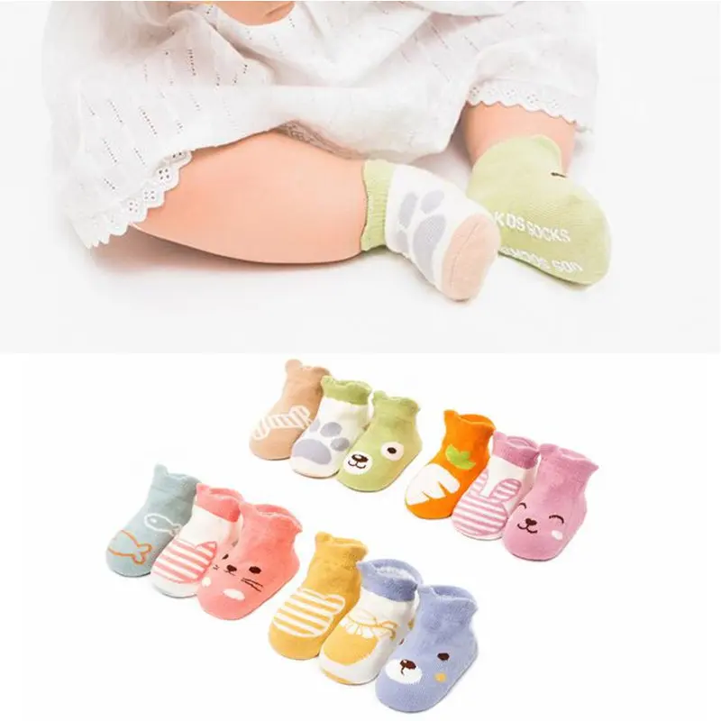 

2018 Korean-style Children's Socks 3-Pack of Stereo Cartoon Infant Small CHILDREN'S Baby Floor Socks Hardcover Theme No-show Soc