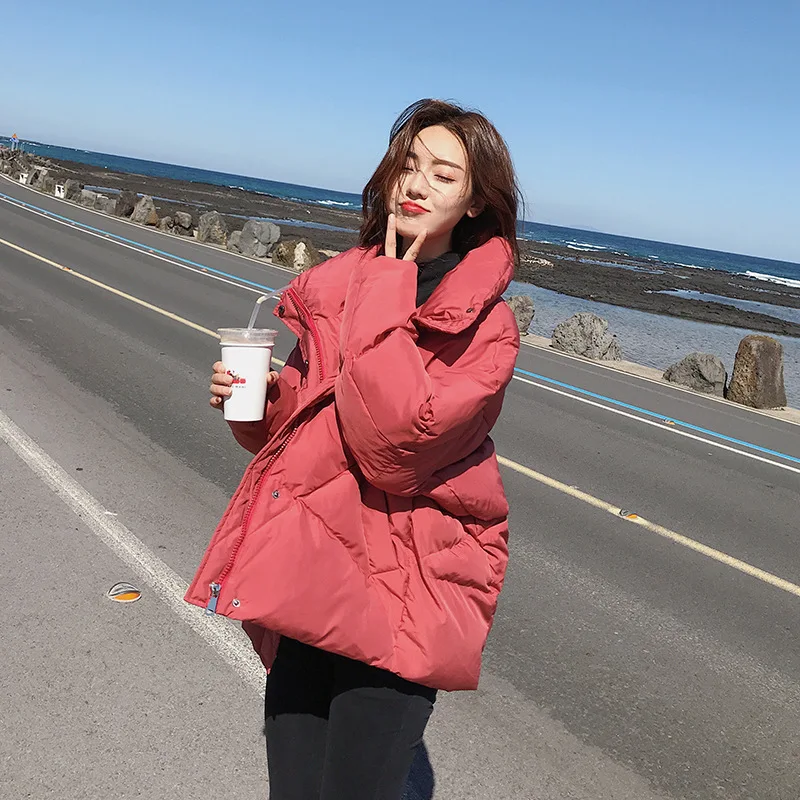 

ACZ19 Winter New 3-Color Short-height Cotton-padded Clothes Korean-style Women's Loose And Plus-sized plus Thick Cotton Short Co