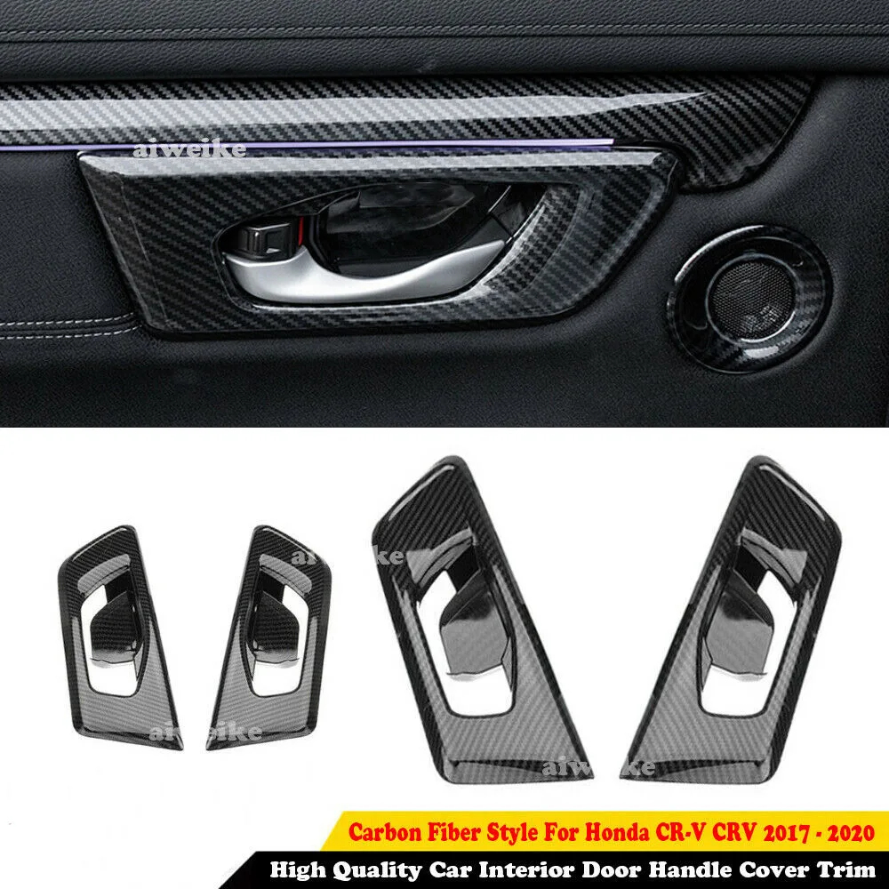 

FOR HONDA CR-V CRV 2017-2021 Carbon Fiber ABS Auto Inner Door Handle Cover Trim car accessories