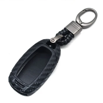 

Auto Smart Key Case Carbon Fiber Keychain Holder For Hyundai Veloster 2017-2019