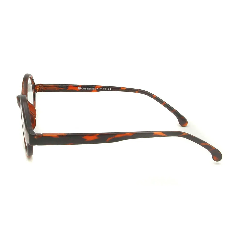 Модная черепаховая Женская круглая очки для чтения, женские и мужские винтажные очки для дальнозоркости и дальнозоркости, диоптрийные очки с мешочком 1,25