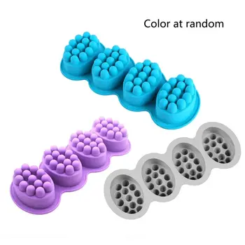 

4 Cavities Oval Massage Soap Mold Massage Bar Silicone Molds For DIY Soap Chocolate Candle Polymer Clay Making