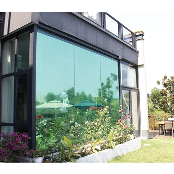 

SUNICE window tint film Sun Office Building Stikcers Heat Control Solar Windows Films Reflective Glass Silver-Green home decals