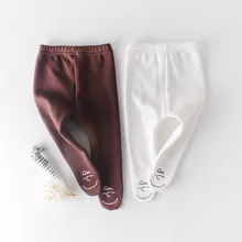 Леггинсы для малышей; сезон осень-зима; милые бархатные штаны с героями мультфильмов для маленьких девочек; хлопковые универсальные колготки на День Святого Валентина; Pantalones