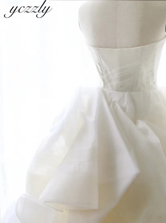 Vestido De Noiva элегантное милое Ярусное вечернее платье свадебное платье с оборками длинное свадебное платье из органзы халат Mariage YW29