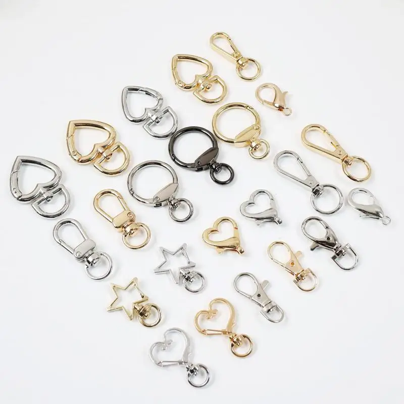 Multi-function Lobster Clasp Dog Chain Key Chains Bag Hanging Buckle Love Heart Five Pointed Star Jewelry Accessories Components | Украшения