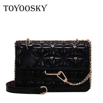

TOYOOSKY Fashion Female Square Bag 2020 New Quality PU Leather Women's Designer Handbag Rivet Chain Shoulder Messenger Bags