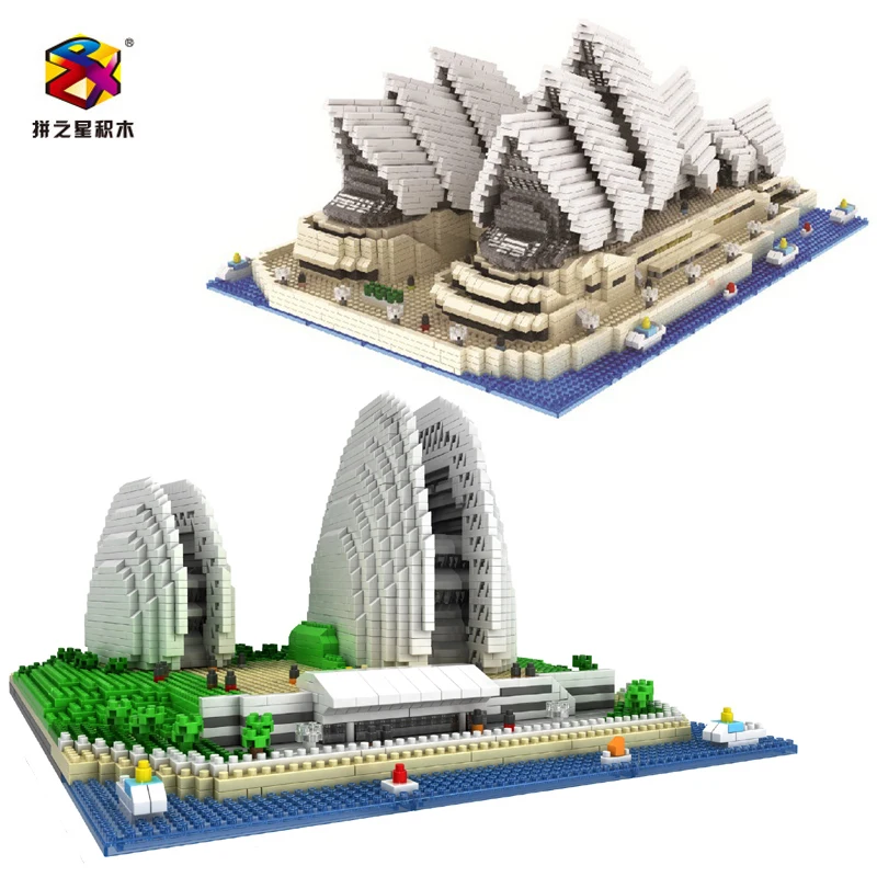 

Children's Educational Toys PZX Architectural Building Block Toy 3D Assembly Sydney Opera House Mini Adult DIY Bricks with Box