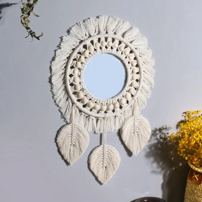 Round Mirror Macrame Wall Boho Home Decor Living Room Bedroom Nursery | Дом и сад