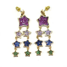 

Luxury Star Meteor Chandlier Dangle Earrings For Women Wedding Cubic Zirconia DUBAI Bridal Earring Jewelry Accessories