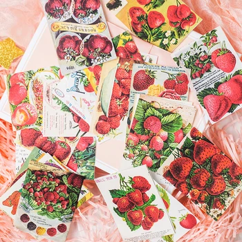 

40Pcs/Pack Travel Strawberry Illustration Sticker DIY Craft Scrapbooking Album Junk Journal Planner Decorative Stickers