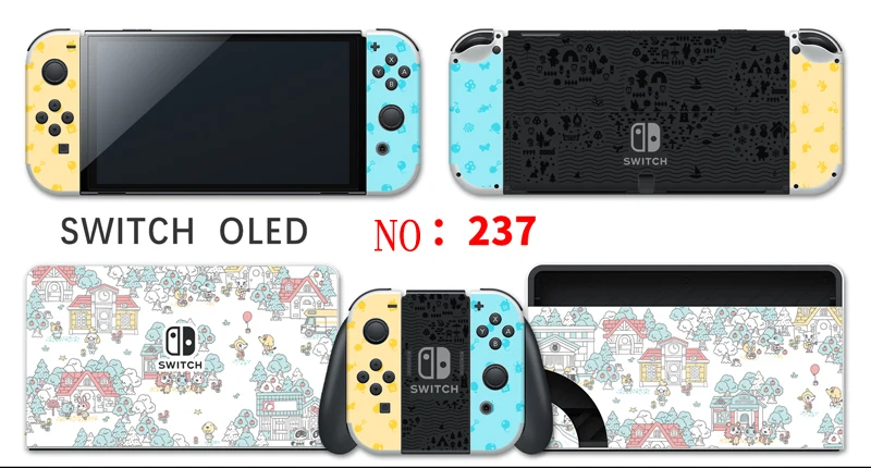 1 Set Full Body Protective Cover Skins Sticker for Nintendo Switch OLED Console Joy-Con Controllers 