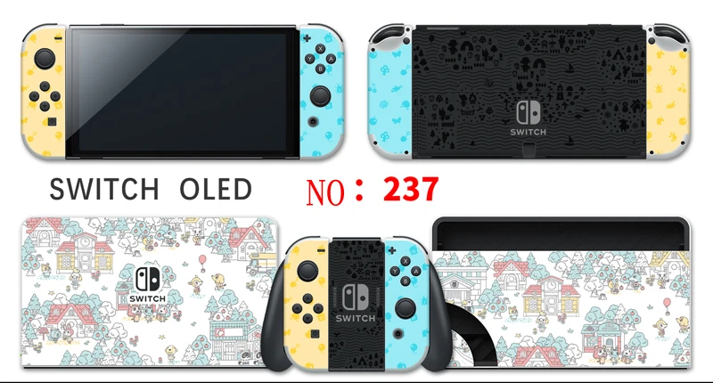 1 Set Full Body Protective Cover Skins Sticker for Nintendo Switch OLED Console Joy-Con Controllers