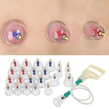 

24pcs -shape Cups Chinese Vacuum Cupping Set Massage Therapy Suction Acupuncture Health Care