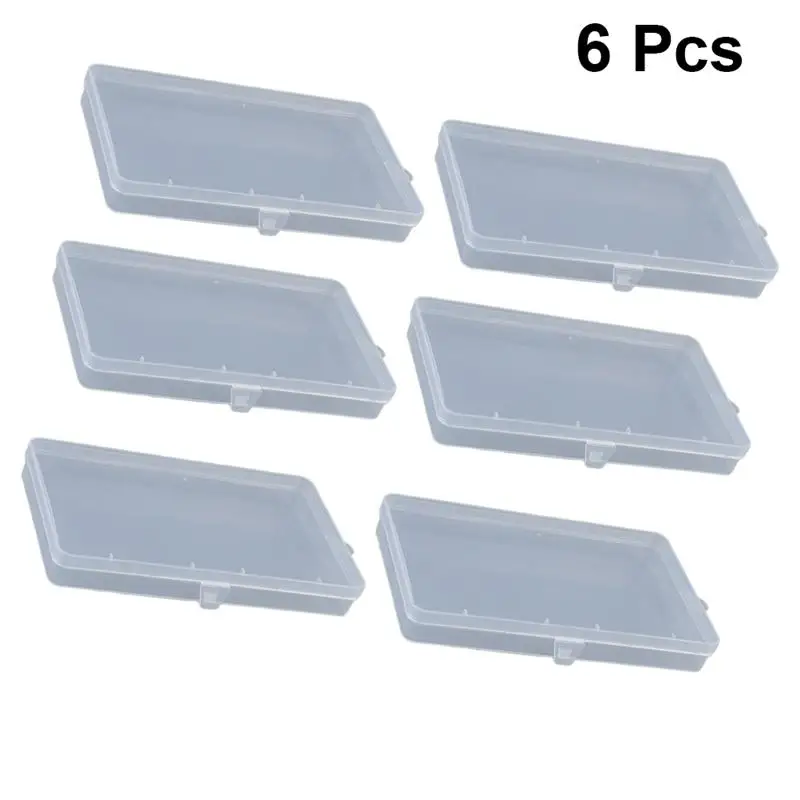 

6pcs Rectangle Mask Storage Holder Creative Pen Storage Box Transparent Container For Face Mask