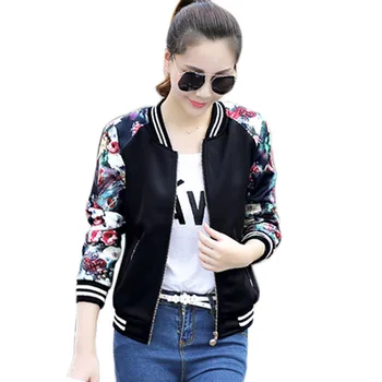 

2020 New Fashion Autumn Women's Bomber Print Jacket Elegant Basic Jacket Coats Women Casual Slim Female Jackets Clothes OK575