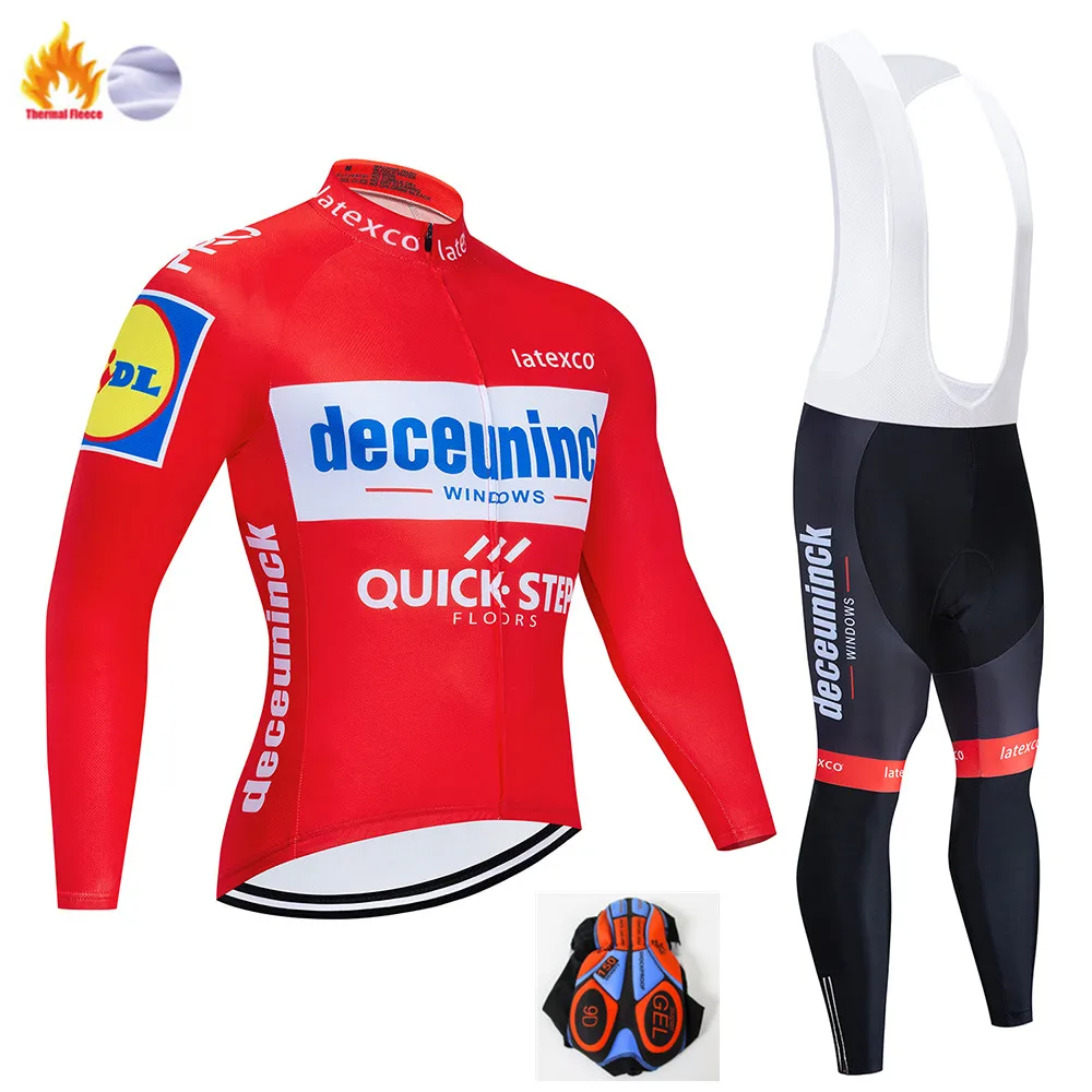 equipo de invierno de manga larga de Ciclismo Jersey conjunto MTB Ropa de bicicleta uniforme polar bicicleta