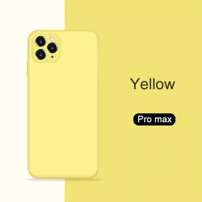 yellow Официальный жидкий силиконовый чехол для iphone 11 Pro MAX, Мягкий противоударный чехол, полный защитный чехол для iphone 11 Pro Max, обновленный - Цвет: yellow