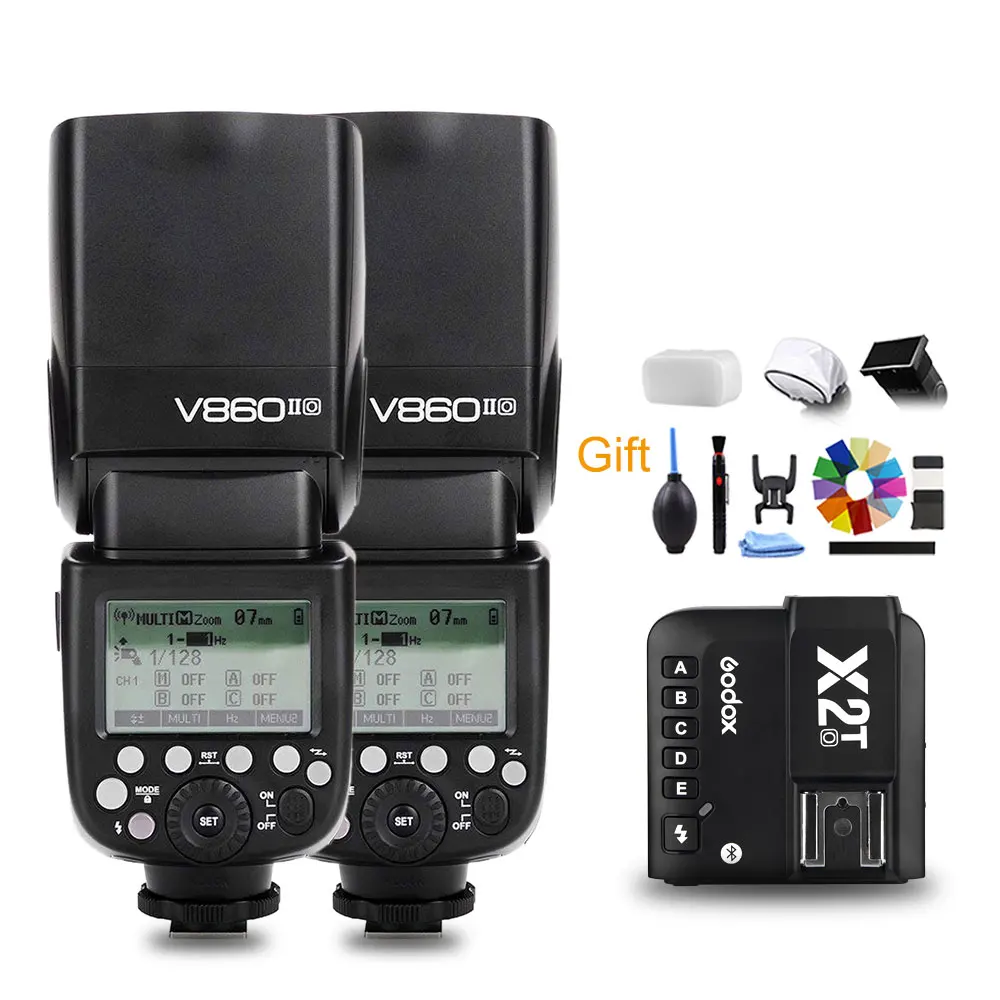 Kits 2 Godox V860II V860II-O ttl HSS литий-ионная батарея Speedlite вспышка с X2T-O триггером передатчик для Olympus Panasonic Lumix - Цвет: Kits 2