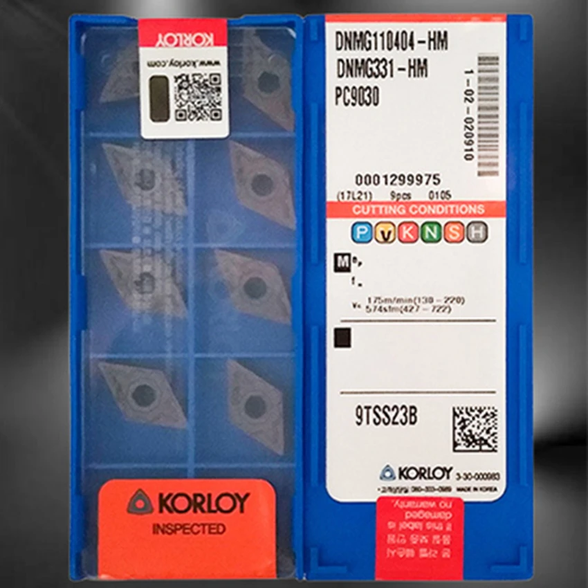 KORLOY DNMG110404-HM PC9030/DNMG110408-HM PC9030/DNMG110404-HS PC9030/DNMG110408-HS PC9030 ЧПУ твердосплавные вставки