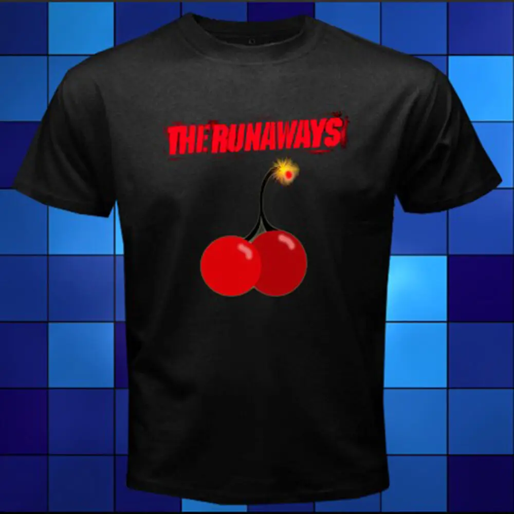 Новая Черная футболка с логотипом &quotThe Runaways Cherry Bomb&quot Joan Jett размеры S-3Xl 3Xl |