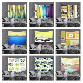 

Water Color Patterns Mountains Print Indian Tapestry Hippie Mandala Wall Hanging Bohemian Bedspread Dorm Decor Carpets