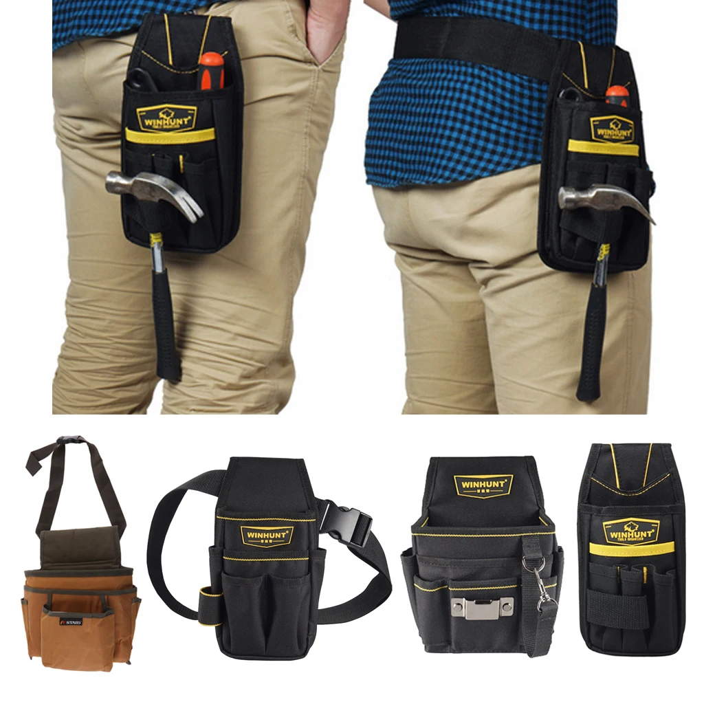 Waist Belt Hanging Tool Bag Multi Pockets Electrician Carpenter Tool Apron 