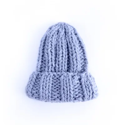 Небесно-голубой Women Hand Made Knitting Hat Beanies for Women Winter Warmer Ear Thick Soft Beanie Cap Lady Fashion Chunky Knitted Rib Hats - Цвет: Небесно-голубой