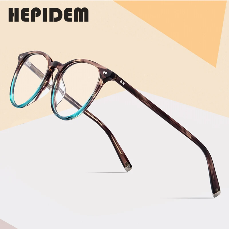 

HEPIDEM Acetate Optical Glasses Frame Men Retro Vintage Round Eyeglasses Nerd Women Prescription Spectacles Myopia Eyewear 9122