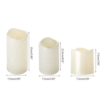 

Flameless LED Pillar Candle Night Light With RGB Remote Control Wax Candle A69E