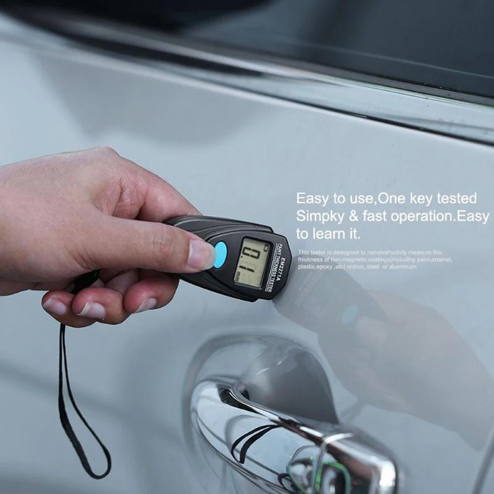 Kopen EM2271 EM2271A Lcd Automobiel Verf Diktemeter Mini Digitale Auto Coating Tester Voertuig Film Verf Detector Meetinstrument