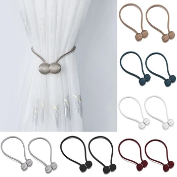 

Hot Sale Curtain Buckle Magnetic Pearl Ball Curtain Tiebacks Tie Backs Holdbacks Buckle Clips Accessory Curtain Rods Accessoires