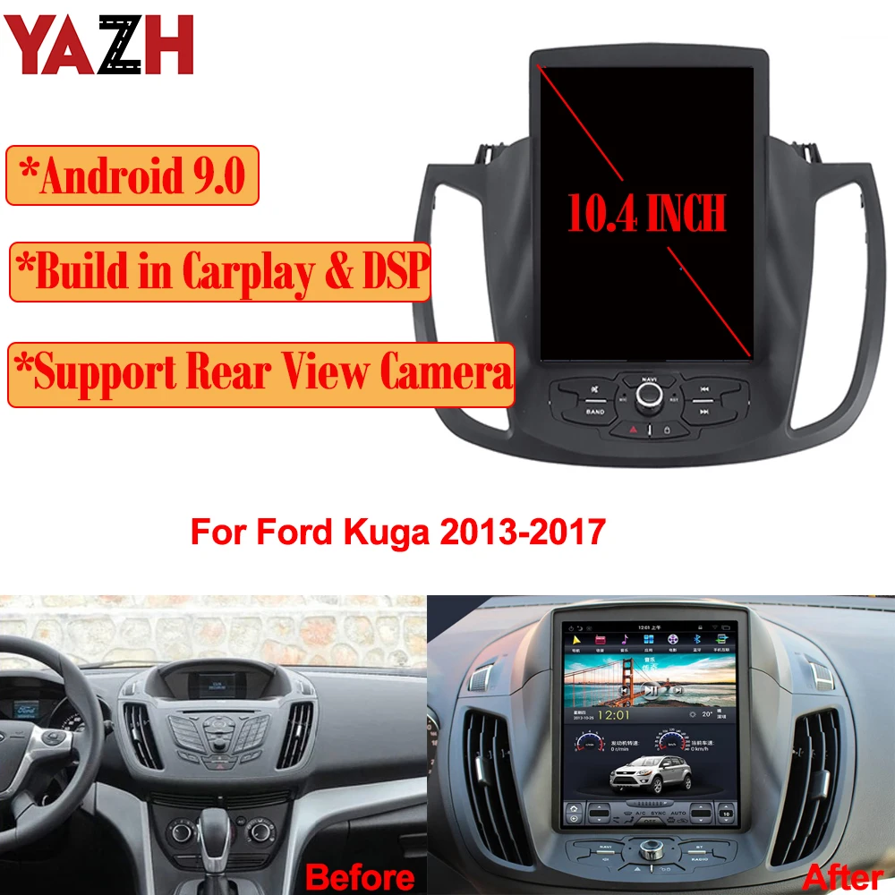 4 + 64 ГБ Android 9 0 головное устройство радио для Ford Kuga 2013 2014 2015 2016 2017 мультимедийный