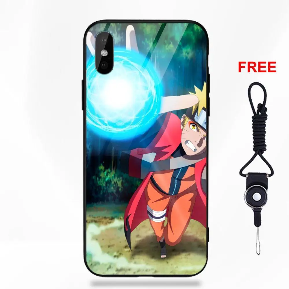 Крутой аниме Uzumaki Наруто для Apple iPhone 5 5C 5S SE 6 6S 7 8 Plus X XS Max XR Мягкий ТПУ чехол+ закаленная стеклянная ячейка чехол