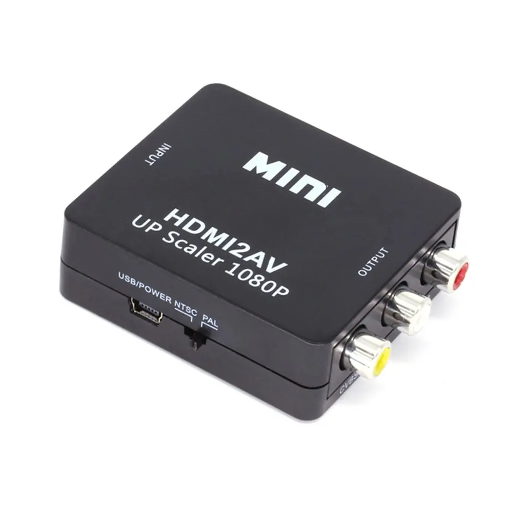 HDMI К AV скейлер адаптер HD видео конвертер коробка HDMI к RCA AV/CVSB L/R видео 1080P HDMI2AV Поддержка NTSC PAL