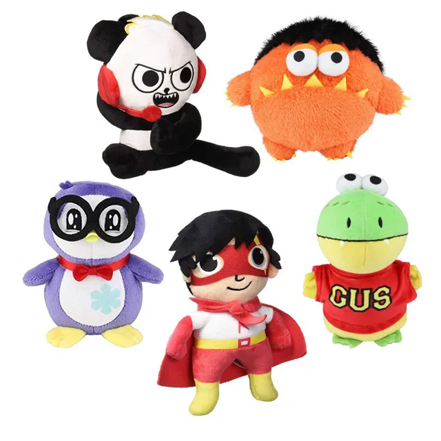 5PCS/Lot Plushie Toy Cartoon Anime Panda Penguin Dinosaur Stuffed Animals Adventure Doll Christmas Gifts