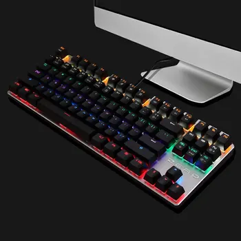 

Metoo Edition Mechanical Keyboard 87 Keys Blue Switch Gaming Keyboards For Tablet Desktop Russian Sticker