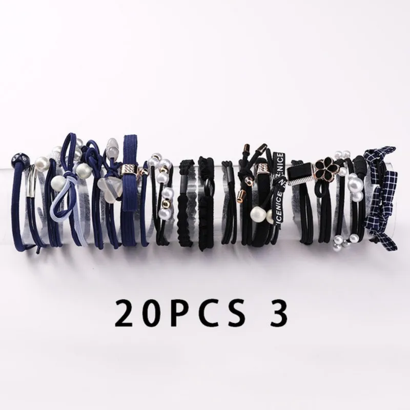 20/25 Pcs Scrunchies for Girls Hair Ties Pearl Elastic Hair Bands for Women Hair Holder Headbands Stretchy Hairbands Headwear