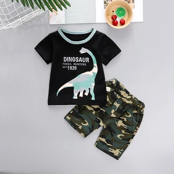 

PatPat 2020 Summer Baby Camouflage Dinosaur Print Top and Shorts Set Baby Toddler Boy Sets Baby Clothes