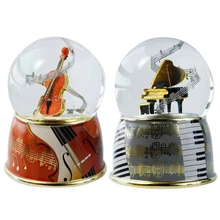 Качественная музыкальная шкатулка, креативный хрустальный шар со снежинками, вращающийся снежок, гитара/Вращающаяся музыкальная шкатулка для фортепиано