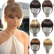 Fringe-Bangs Hair-Accessories Clip-On Blonde Brown Buqi Black Adult Women 