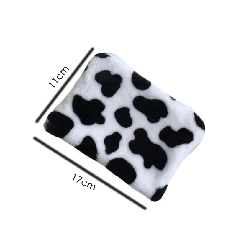 Cow Pattern Plush Coin Purse Wallet Card Holder for Women Girls