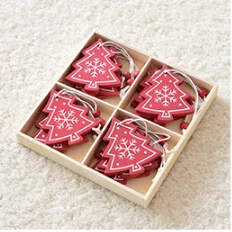 Christmas tree decoration Nordic ins wooden creative Christmas pendant Christmas day snowflake five-pointed star elk - Цвет: I