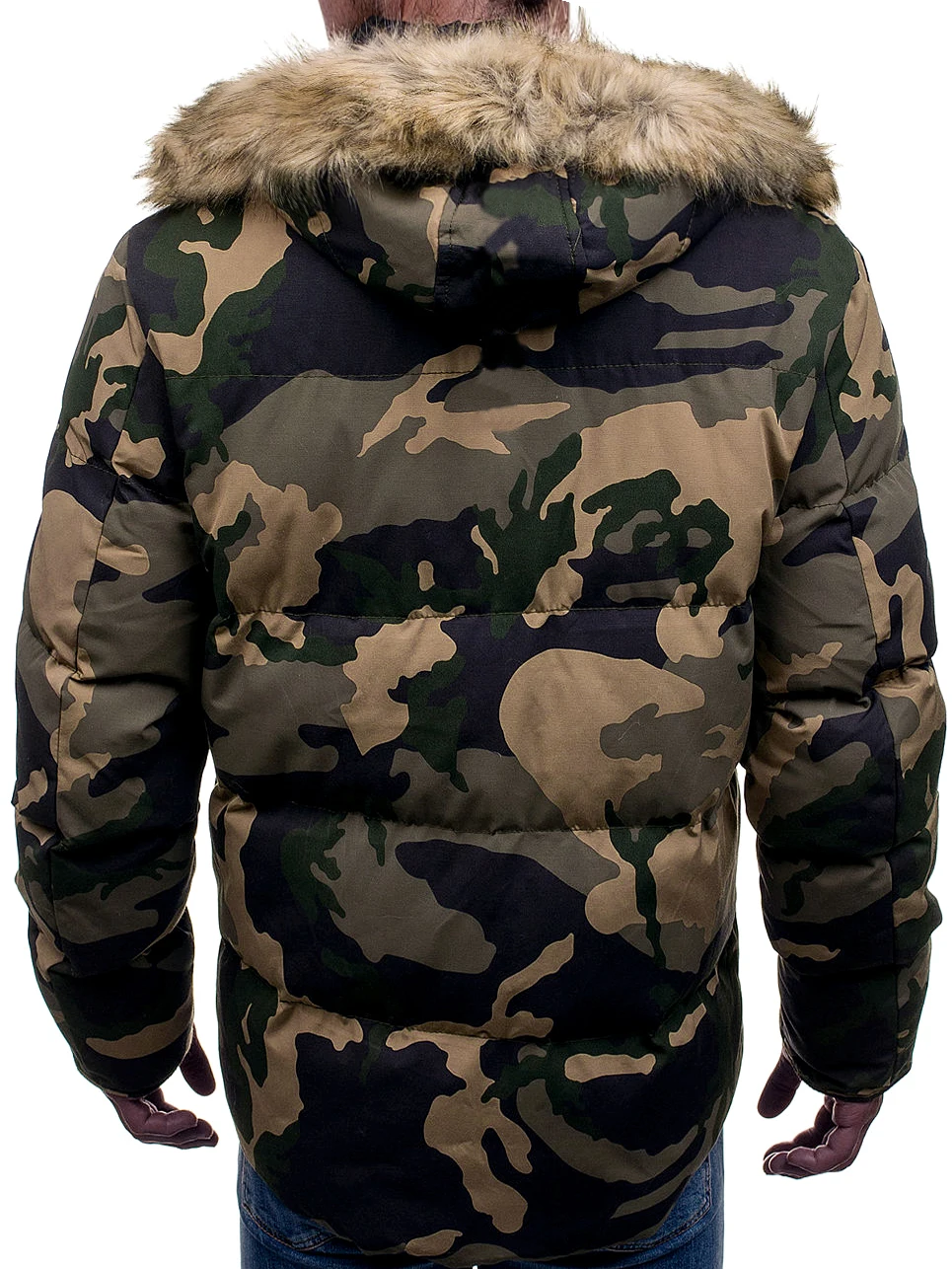 Men Europe And America Men Fashion Thick down Cotton Camouflage Cotton Overcoat 3813