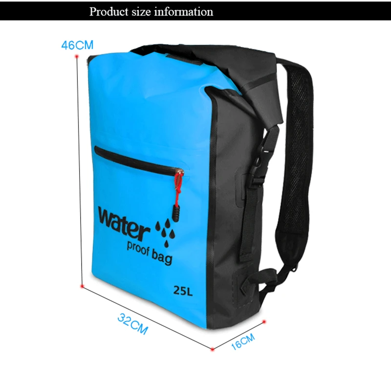 25L Outdoor Waterproof Swimming Bag Backpack Bucket Dry Sack Storage Bag Rafting Sports Kayaking Canoeing Travel Waterproof Bag (37)