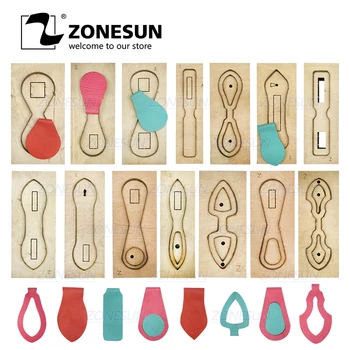 

ZONESUN Custom Leather Key Chain Die Cuts For Handmade Key Ring DIY Key Fob Hang Decoration Cutting Clicker Die Steel Rule Die